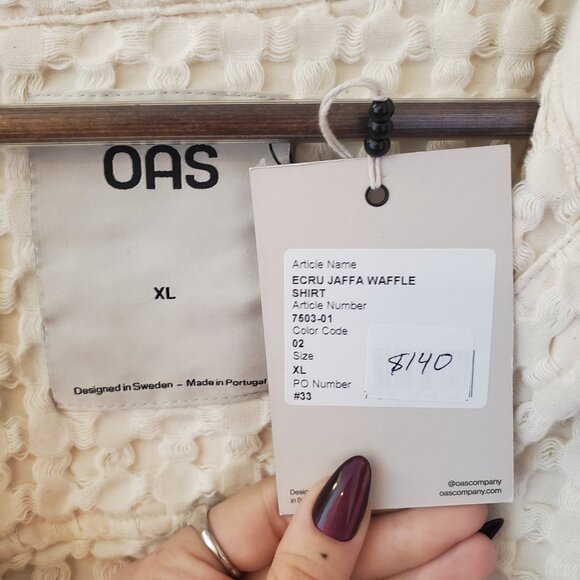 OAS Ecru Jaffa Waffle Shirt - Picture 3 of 3